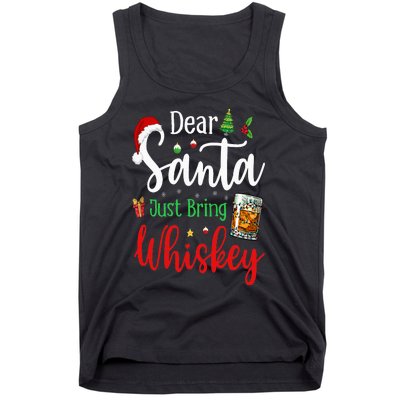 Funny Dear Santa Just Bring Whiskey Christmas Pajamas Tank Top