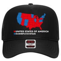 Funny Dumbfuckistan Shirt Election Map United States Of America Dumbfuckistan High Crown Mesh Back Trucker Hat