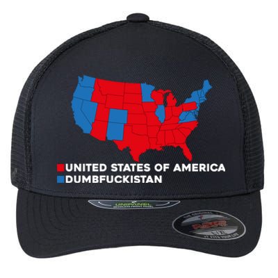 Funny Dumbfuckistan Shirt Election Map United States Of America Dumbfuckistan Flexfit Unipanel Trucker Cap