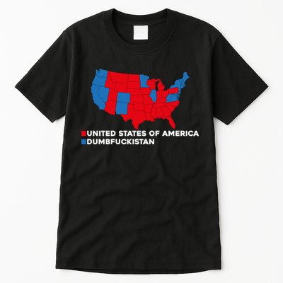 Funny Dumbfuckistan Shirt Election Map United States Of America Dumbfuckistan Tall T-Shirt