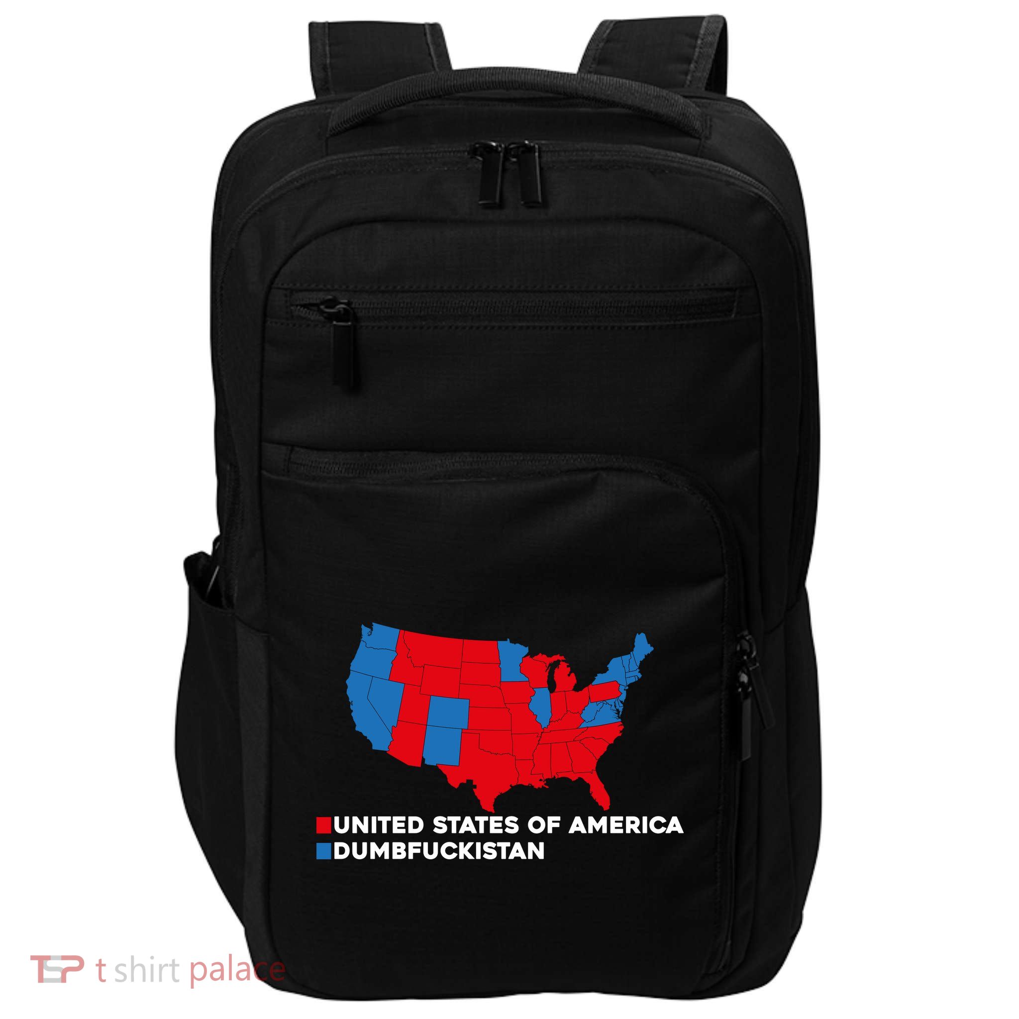 Funny Dumbfuckistan Shirt Election Map United States Of America Dumbfuckistan Impact Tech Backpack
