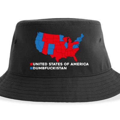 Funny Dumbfuckistan Shirt Election Map United States Of America Dumbfuckistan Sustainable Bucket Hat