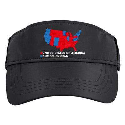 Funny Dumbfuckistan Shirt Election Map United States Of America Dumbfuckistan Adult Drive Performance Visor