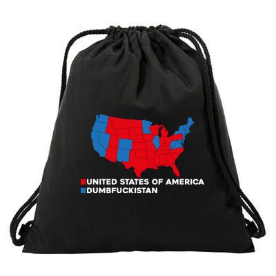 Funny Dumbfuckistan Shirt Election Map United States Of America Dumbfuckistan Drawstring Bag