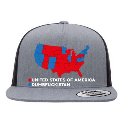 Funny Dumbfuckistan Shirt Election Map United States Of America Dumbfuckistan Flat Bill Trucker Hat