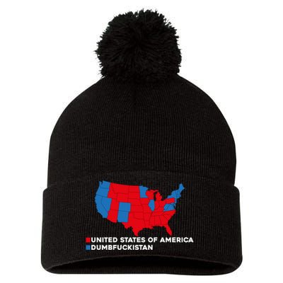 Funny Dumbfuckistan Shirt Election Map United States Of America Dumbfuckistan Pom Pom 12in Knit Beanie