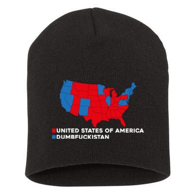 Funny Dumbfuckistan Shirt Election Map United States Of America Dumbfuckistan Short Acrylic Beanie