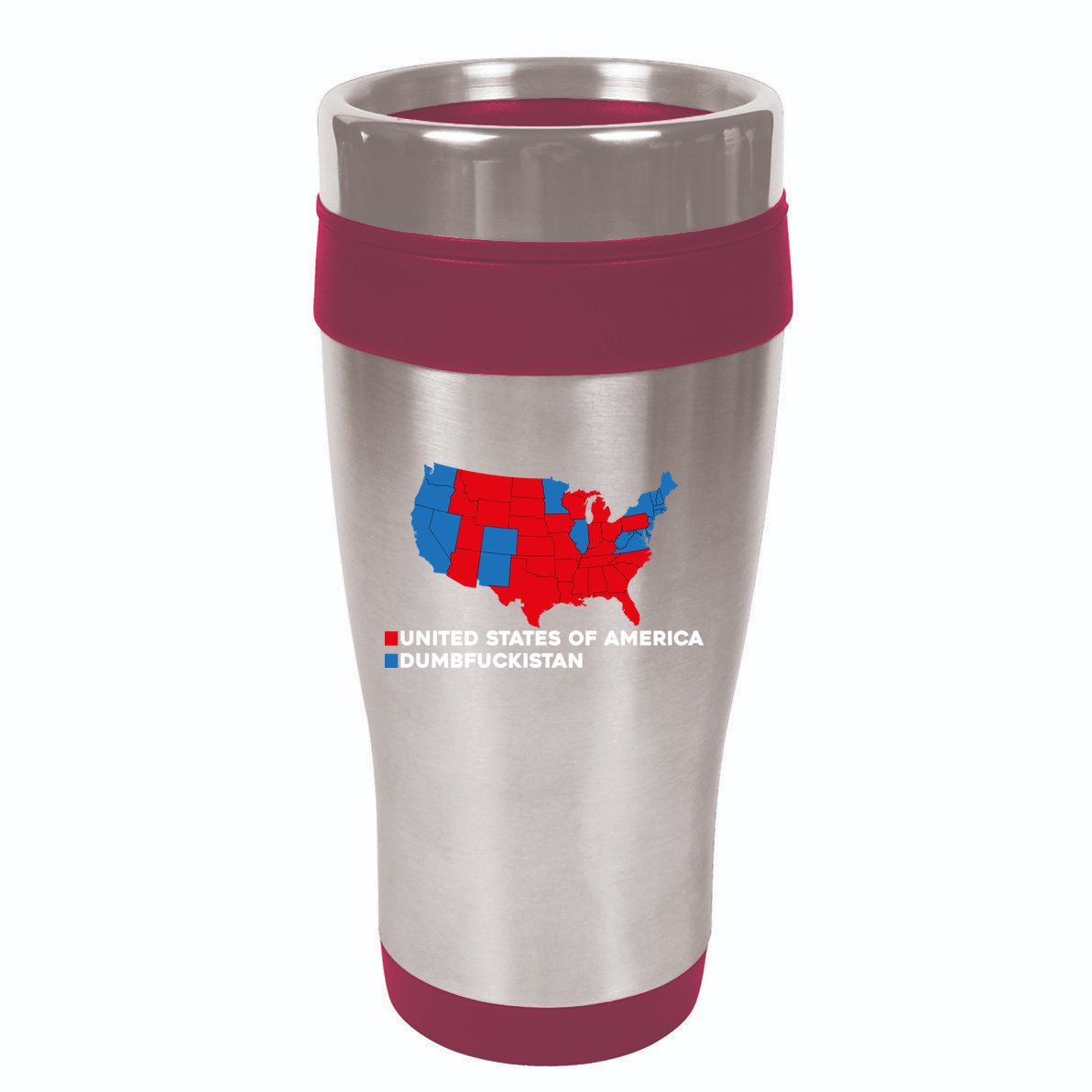 Funny Dumbfuckistan Shirt Election Map United States Of America Dumbfuckistan 16oz Travel Tumbler