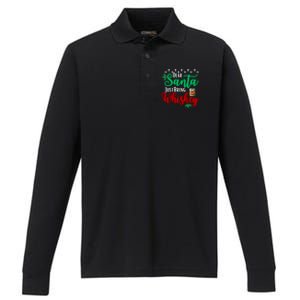 Funny Dear Santa Just Bring Whiskey Christmas Pajamas Gift Performance Long Sleeve Polo