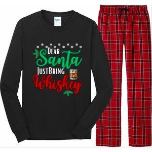 Funny Dear Santa Just Bring Whiskey Christmas Pajamas Gift Long Sleeve Pajama Set