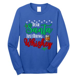 Funny Dear Santa Just Bring Whiskey Christmas Pajamas Gift Long Sleeve Shirt