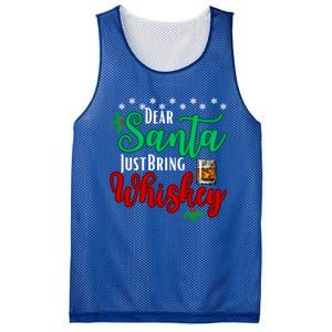 Funny Dear Santa Just Bring Whiskey Christmas Pajamas Gift Mesh Reversible Basketball Jersey Tank