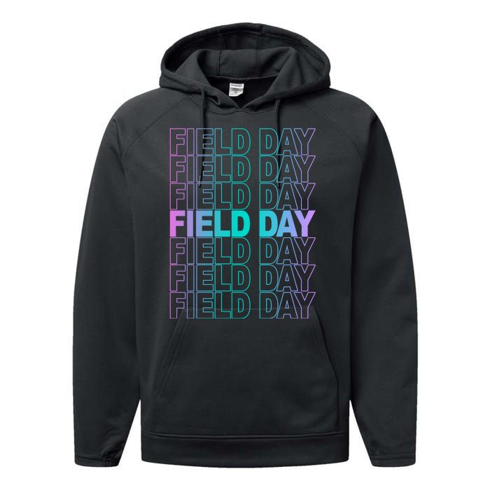 Field Day School Neon Retro Performance Fleece Hoodie