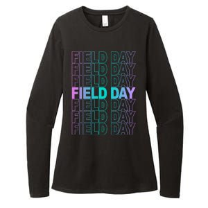 Field Day School Neon Retro Womens CVC Long Sleeve Shirt