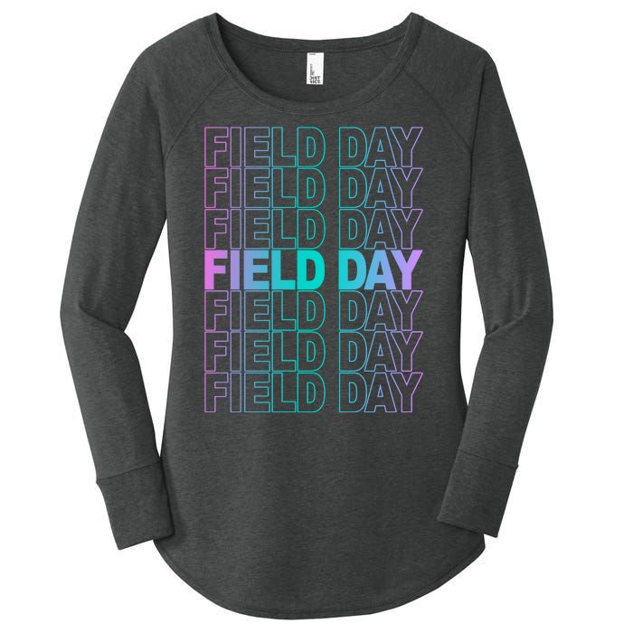 Field Day School Neon Retro Women's Perfect Tri Tunic Long Sleeve Shirt