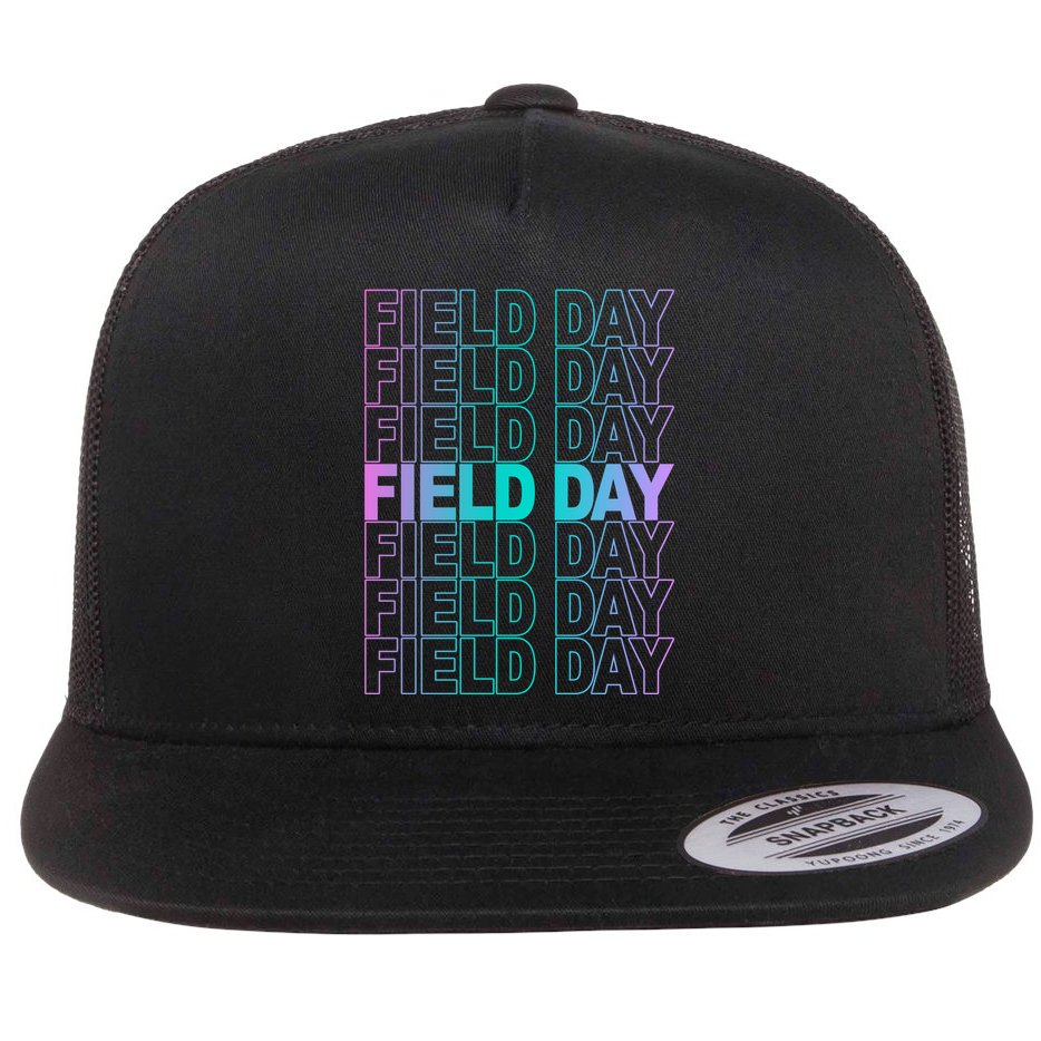 Field Day School Neon Retro Flat Bill Trucker Hat
