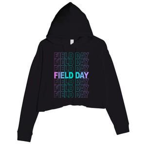 Field Day School Neon Retro Crop Fleece Hoodie