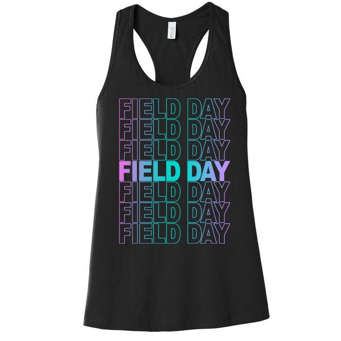 Field Day School Neon Retro Women's Racerback Tank