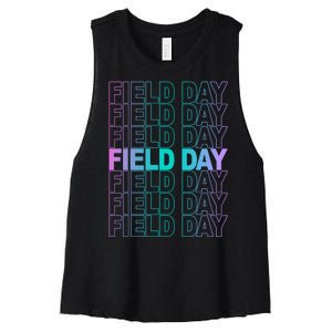 Field Day School Neon Retro Women's Racerback Cropped Tank