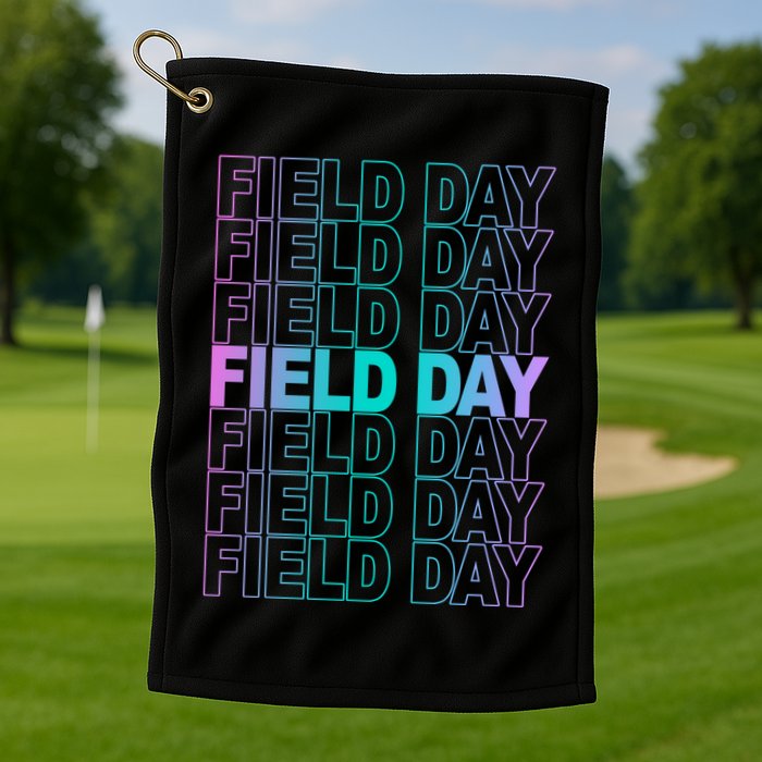 Field Day School Neon Retro Golf Towel