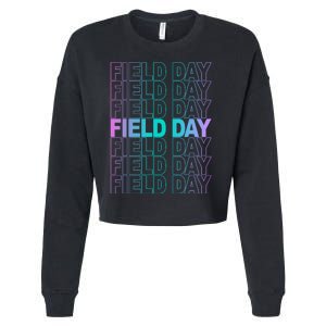 Field Day School Neon Retro Cropped Pullover Crew