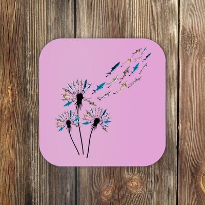 Flower Dandelion Sharks For Shark Lover Shark Coaster