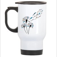 Flower Dandelion Sharks For Shark Lover Shark Stainless Steel Travel Mug