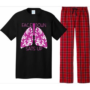 Face Down Sats Up Funny Respiratory Therapist Design Gift Pajama Set