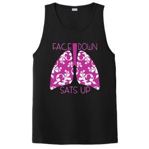 Face Down Sats Up Funny Respiratory Therapist Design Gift PosiCharge Competitor Tank