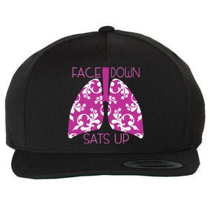 Face Down Sats Up Funny Respiratory Therapist Design Gift Wool Snapback Cap