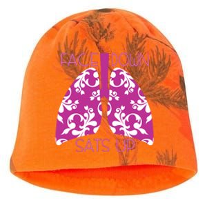 Face Down Sats Up Funny Respiratory Therapist Design Gift Kati - Camo Knit Beanie