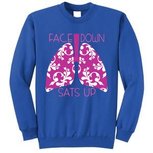 Face Down Sats Up Funny Respiratory Therapist Design Gift Sweatshirt