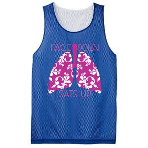 Face Down Sats Up Funny Respiratory Therapist Design Gift Mesh Reversible Basketball Jersey Tank