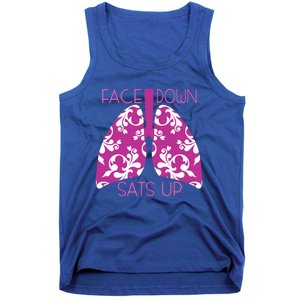 Face Down Sats Up Funny Respiratory Therapist Design Gift Tank Top