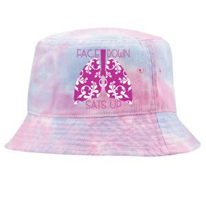 Face Down Sats Up Funny Respiratory Therapist Design Gift Tie-Dyed Bucket Hat