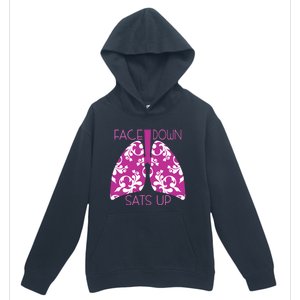 Face Down Sats Up Funny Respiratory Therapist Design Gift Urban Pullover Hoodie