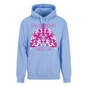 Face Down Sats Up Funny Respiratory Therapist Design Gift Unisex Surf Hoodie