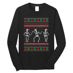 Funny Dancing Skeletons Ugly Christmas Sweater Long Sleeve Shirt