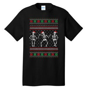 Funny Dancing Skeletons Ugly Christmas Sweater Tall T-Shirt