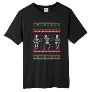 Funny Dancing Skeletons Ugly Christmas Sweater Tall Fusion ChromaSoft Performance T-Shirt