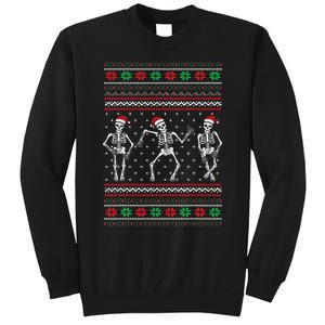 Funny Dancing Skeletons Ugly Christmas Sweater Tall Sweatshirt