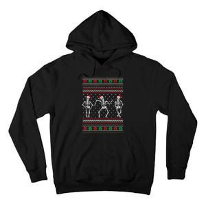 Funny Dancing Skeletons Ugly Christmas Sweater Tall Hoodie