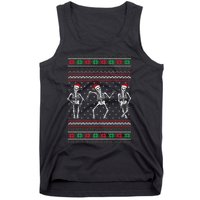 Funny Dancing Skeletons Ugly Christmas Sweater Tank Top