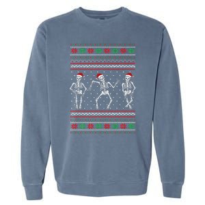 Funny Dancing Skeletons Ugly Christmas Sweater Garment-Dyed Sweatshirt