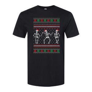 Funny Dancing Skeletons Ugly Christmas Sweater Softstyle CVC T-Shirt