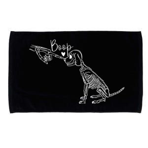 Funny Dog Skeleton Hand Boop Halloween Puppy Dog Lover Gift Microfiber Hand Towel