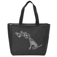 Funny Dog Skeleton Hand Boop Halloween Puppy Dog Lover Gift Zip Tote Bag