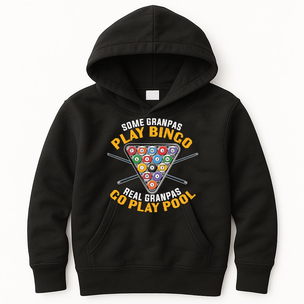 Father's Day Some Grandpas Play Bingo Billiards Dad Gift For Dad Kids Hoodie