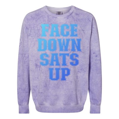 Face Down Sats Up Funny Respiratory Therapist Therapy Cute Gift Colorblast Crewneck Sweatshirt