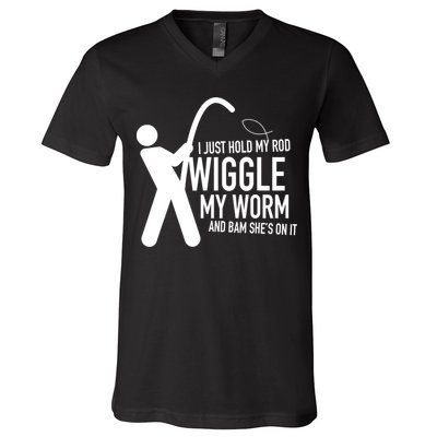 Fishing Dirty Sexual Humor V-Neck T-Shirt